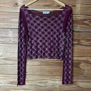 Embellished Burgundy Blouse